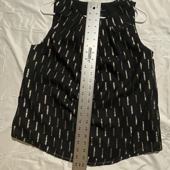 Worthington Women's M Blouse Black with Gold Metallic Corpcore Careerwear - EUC - Picture 4 of 9